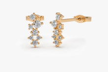 Load image into Gallery viewer, Diamond Cluster Stud Earrings