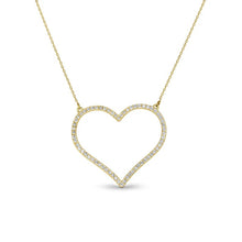 Load image into Gallery viewer, High Quality Diamond Classic Open Heart Necklace