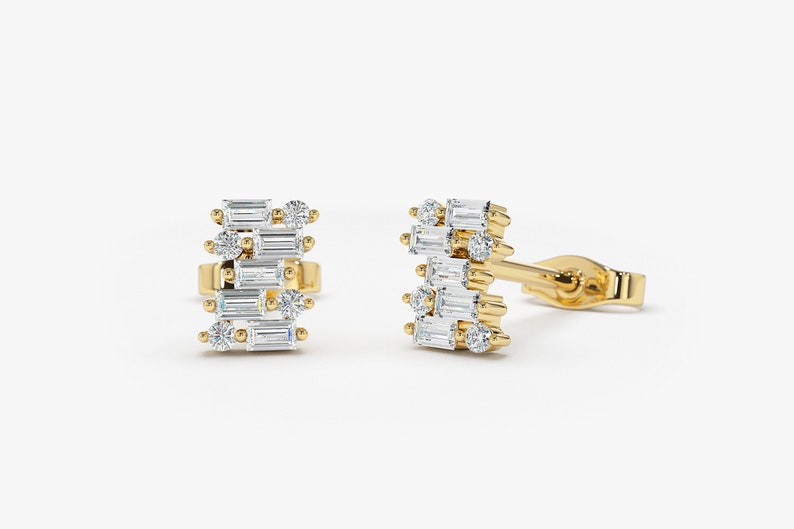 Baguette Diamond Stud Earrings