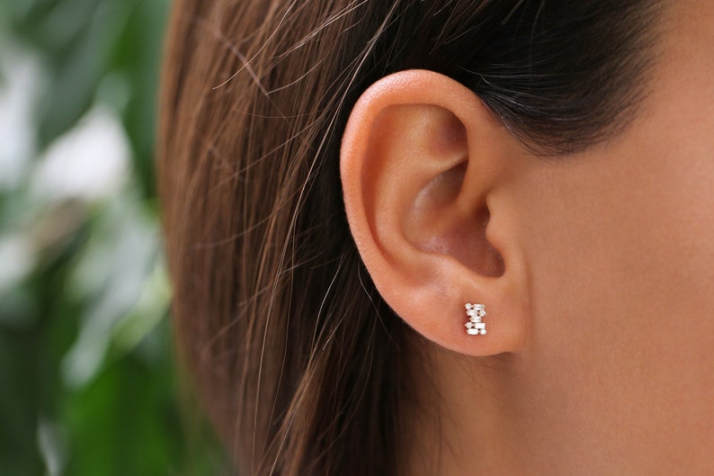 Baguette Diamond Stud Earrings