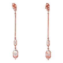 Load image into Gallery viewer, Natural Diamond Long Dangling Linear 2 Inch Drop Baguette Earrings