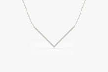 Load image into Gallery viewer, V Shaped Necklace Gold Diamond Chevron Necklace