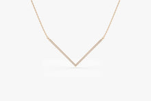 Load image into Gallery viewer, V Shaped Necklace Gold Diamond Chevron Necklace