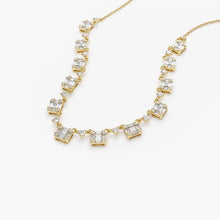 Load image into Gallery viewer, Solid Gold Illusion Setting Baguette Diamond Statement Necklace