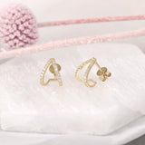 14k Solid Gold Diamond Huggies