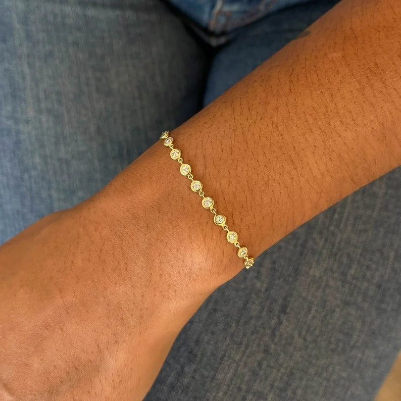 Diamond Bezel Set By The Yard Bracelet