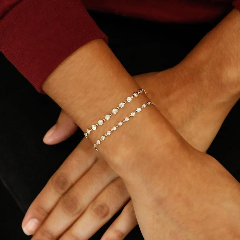 Diamond Bezel Set By The Yard Bracelet